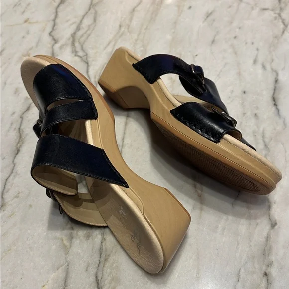 Dansko Karena Real Leather Slide Sandals with Buckle Detail - Picture 7 of 14